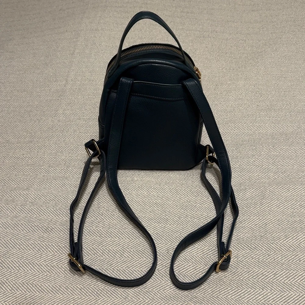BEBE Dark Teal Rhinestone Studded Mini Backpack